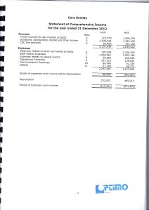 Statement of comprehensive income for the year ended 31 december 2012